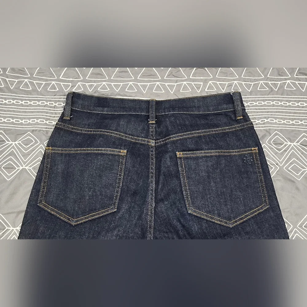 Tory Burch Button Fly Straight Leg Jeans Size 28 - Picture 4 of 9